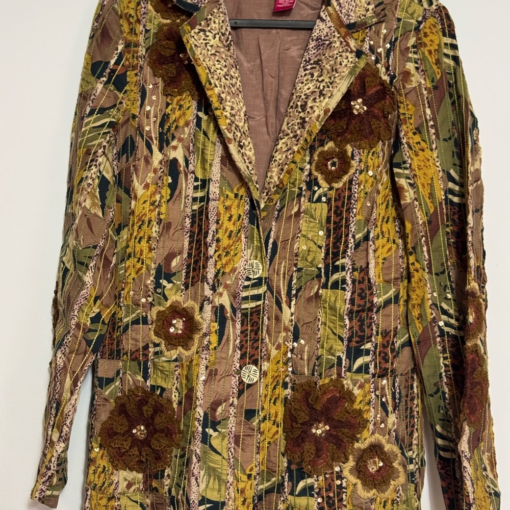 Sandy Starkman Boho Patchwork Floral Embroidered … - image 2